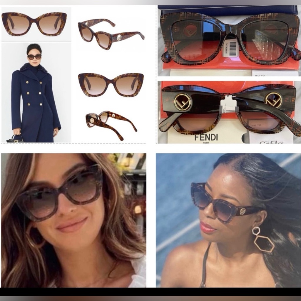 Fendi Havana Signature âFâ Logo Frames